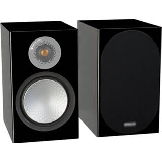 👉 Boekenplankspeaker zwart zilver piano black Monitor Audio: Silver 100 Boekenplank Speakers 2 stuks - High Gloss