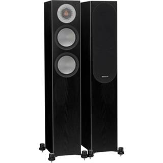 👉 Luidspreker zwart zilver Monitor Audio: Silver 200 Vloerstaande Speakers 2 stuks - Black Oak