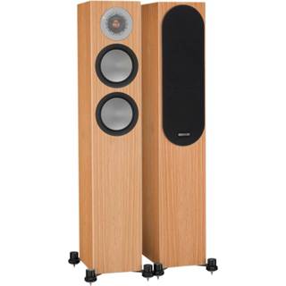 👉 Luidspreker zilver rood Monitor Audio: Silver 200 Vloerstaande Speakers 2 stuks - Natural Oak