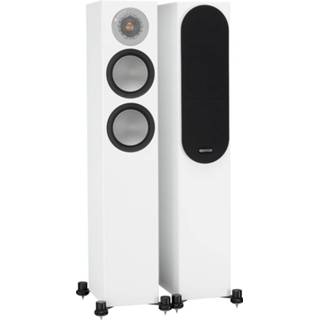 👉 Luidspreker wit zilver Monitor Audio: Silver 200 Vloerstaande Speakers 2 stuks - Satin White