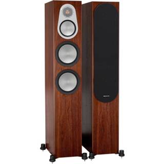 👉 Luidspreker zilver walnut Monitor Audio: Silver 300 Vloerstaande Speakers 2 stuks -