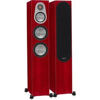 👉 Luidspreker zilver rood Monitor Audio: Silver 300 Vloerstaande Speakers 2 stuks - Rosenut