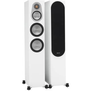 👉 Luidspreker wit zilver Monitor Audio: Silver 300 Vloerstaande Speakers 2 stuks - Satin White