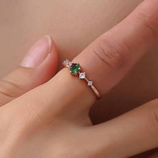 Groen diamant metalen 6 vrouwen Mode Vintage met ring maat: (groen) 8226890338715