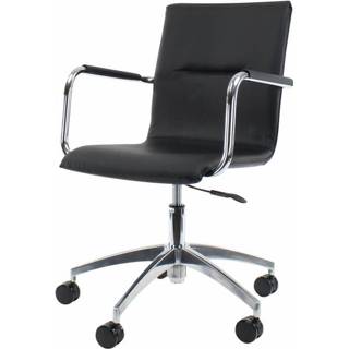 👉 Bureau stoel zwart aluminium lederen active leder chroom Bureaustoel Pauw - 1458721202620