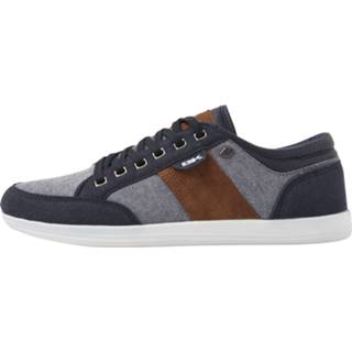 👉 Lage sneakers blauw katoen 41 male mannen KUNZO Heren denim - Donker maat 8720134084098