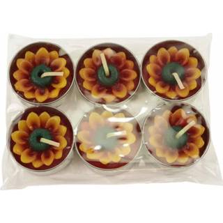 👉 Waxinelicht active Waxinelichten Zonnebloemen (Set van 6) 8717506291079