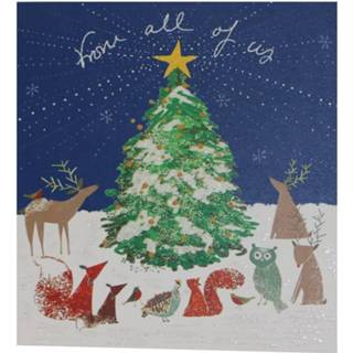 👉 Kerstkaart active - Kerstboom met Dieren (Set van 5) 5015877407963