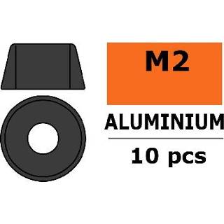 👉 Aluminium Washer voor M2 Socket Head Screws (BD: 6mm) - Gun Metal - 10st