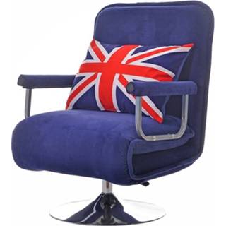 👉 Fauteuil blauw X1 multifunctionele enkele lunch pauze vouwen roterende tillen Flanel slaapbank (blauw) 6922449625269
