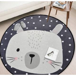 👉 Tapijt kinderen Cartoon dier ronde kamer computer stoel rug Home decor zachte slaapkamer grootte: diameter 180cm (Wave Point konijn) 8733253327663