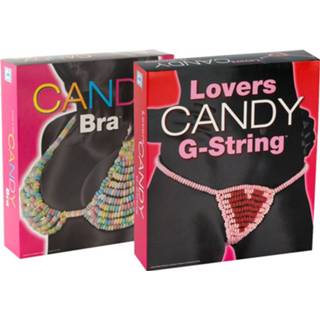 👉 Condoom Anoniem Candy Bra En String - Snoep Lingeriesetje