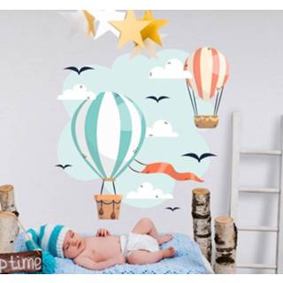 👉 Nederlands Luchtballonnen en wolken thuis muur zelfklevende sticker