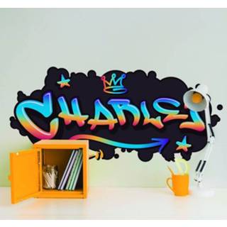👉 Nederlands Graffiti naam concrete achtergrond stedelijke zelfklevende sticke