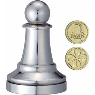 👉 Pion zilver staal junior Eureka 3D Puzzle breinbreker schaakstuk 5,8 cm 5425004736819