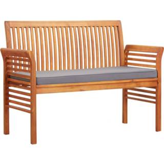 👉 Tuinbank bruin acaciahout active met kussen 2-zits 120 cm massief 8719883719184