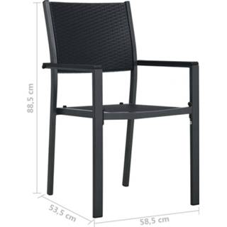 👉 Tuinstoel 2 st rattan-look kunststof zwart
