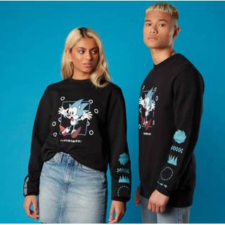 👉 Run Through This! Sonic the Hedgehog Unisex Sweatshirt - Black - XXL - Zwart