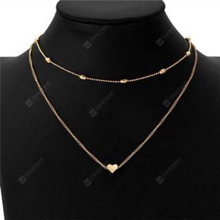 👉 Hanger Simple Fashion Female Clavicle Pendant Neck Chain Heart Multi-Layer