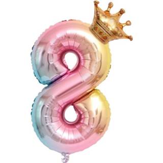 👉 Ballon Number Crown Shape Aluminum Balloon Decoration For Birthday Party