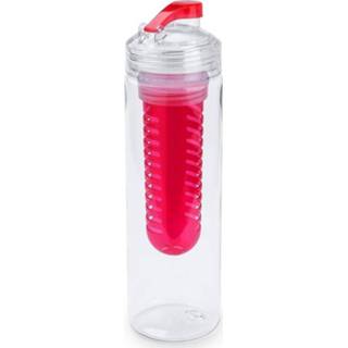 👉 Drinkfles rood Drinkfles/waterfles tranparant met fruit filter 700 ml