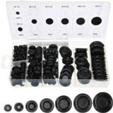 👉 Zwart rubber plastic 170pcs Black Closed Seal Ring Grommets Car Electrical Wiring Cable Gasket Kit Grommet Hole Plug Set with Box