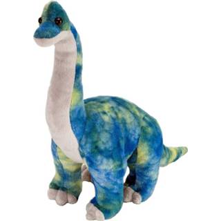 👉 Dino saurus pluche active blauwe Brachiosaurus dinosaurus knuffel mega 25 cm