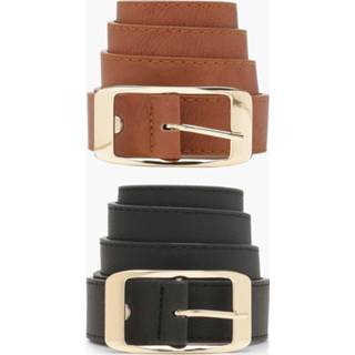 👉 Two Pack Pu Boyfriend Belts, Black