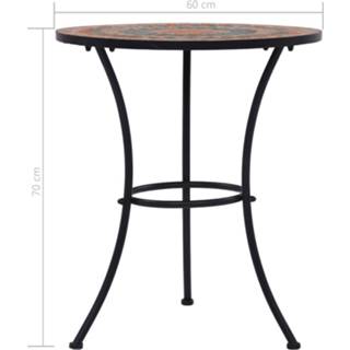 👉 Bistrotafel mozaek 60 cm keramiek oranje en grijs