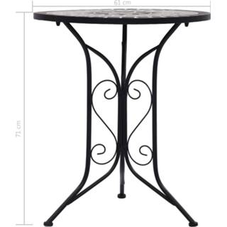 👉 Bistrotafel mozaek 61 cm keramiek grijs