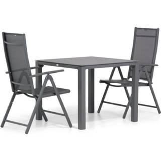 Tuinset antracite dining sets grijs-antraciet Domani Sortino/Pallazo 90 cm 3-delig