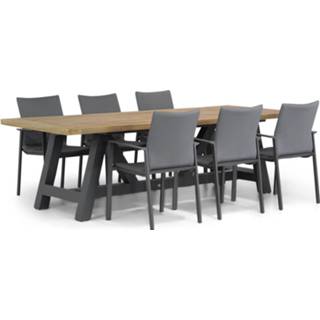 👉 Tuinset antracite dining sets grijs-antraciet Lifestyle Rome/Trente 260 cm 7-delig