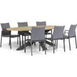 👉 Tuinset antracite dining sets grijs-antraciet Lifestyle Rome/Brookline 240 cm ovaal 7-delig