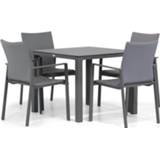 👉 Tuinset antracite dining sets grijs-antraciet Lifestyle Rome/Pallazo 90 cm 5-delig