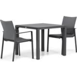 👉 Tuinset antracite dining sets grijs-antraciet Lifestyle Rome/Pallazo 90 cm 3-delig