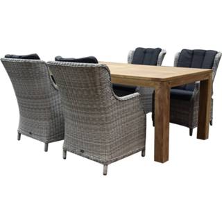👉 Tuinset wit aluminium active Darwin Krista dining 180x95xH77,5 cm 5-delig