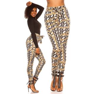 👉 Wit polyamide vrouwen Trendy hoge taille leggins met print