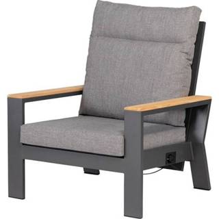 👉 Lounge stoel Houten Tuinmeubelen Aluminium Exotan | Verstelbare Loungestoel Valerie Antracite 8715322100407