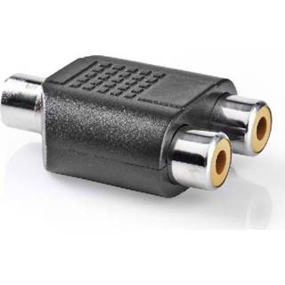 Mono Tulp (v) - 2x Tulp (v) Splitter Adapter - Zwart