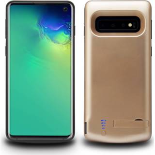 👉 Kunststof goud backcover hoes Lunso - Battery Power Case Samsung Galaxy S10 6000 mAh 9145425546267