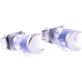 👉 Oorbel edelstaal zilver nederlands vrouwen Go Dutch Label Oorbellen Maantje