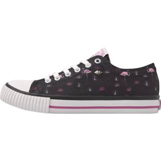 👉 Lage sneakers zwart polyester 36 vrouwen MASTER LO dames flamingo print - maat 8720134104321