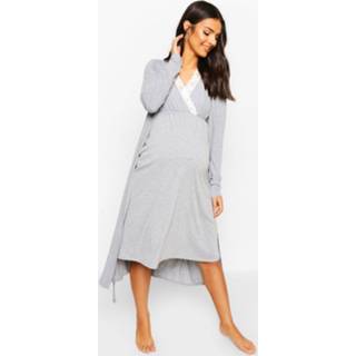 👉 Maternity Nursing Nightie & Robe Set, Grey Marl