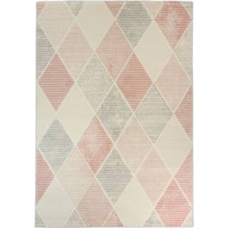 Vloerkleed pastel grijs roze - Relief Geruit Grijs-Roze-200 x 290 cm 8682114901590