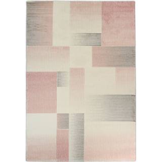 👉 Vloerkleed pastel grijs roze - Relief Geblokt Grijs-Roze-200 x 290 cm 8682114971401