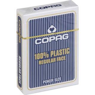 👉 Speelkaart blauw plastic Speelkaarten - Copag 100% Poker Normal Faces 5411068400360