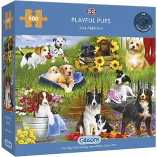 👉 Puzzel engels legpuzzels Playful Pups (500 stukjes) 5012269031294