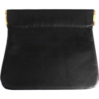 👉 Nederlands unisex zwart leer Knijpportemonnee met Ritsvakje Echt 8718215625919