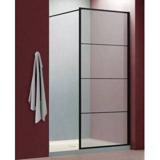 👉 Zwart glas Xenz Industrial Line Premium Wand 100x200cm, vrijstaand of icm deur, incl stabilisatiestang LP-703