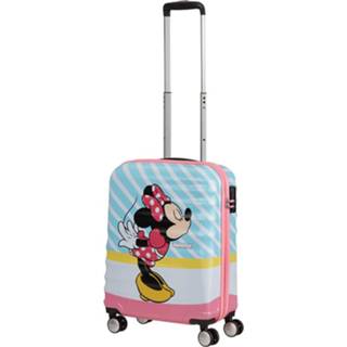 👉 Spinner roze Nie Pink Kiss ABS TSA slot Wavebreaker Disney American Tourister 55 Minnie 5400520043993